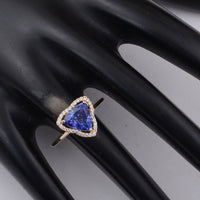 2.00 Ct Trillion Tanzanite 9K Gold Ring