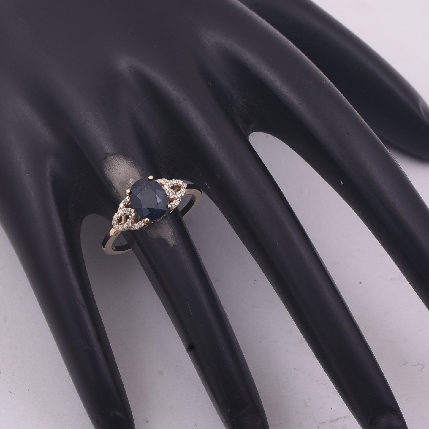 2.16 Ct Oval Mixed Cut Natural Sapphire 14K Gold Ring