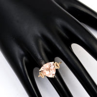 4.45 Carats Natural Beryl Morganite 14K Gold Ring
