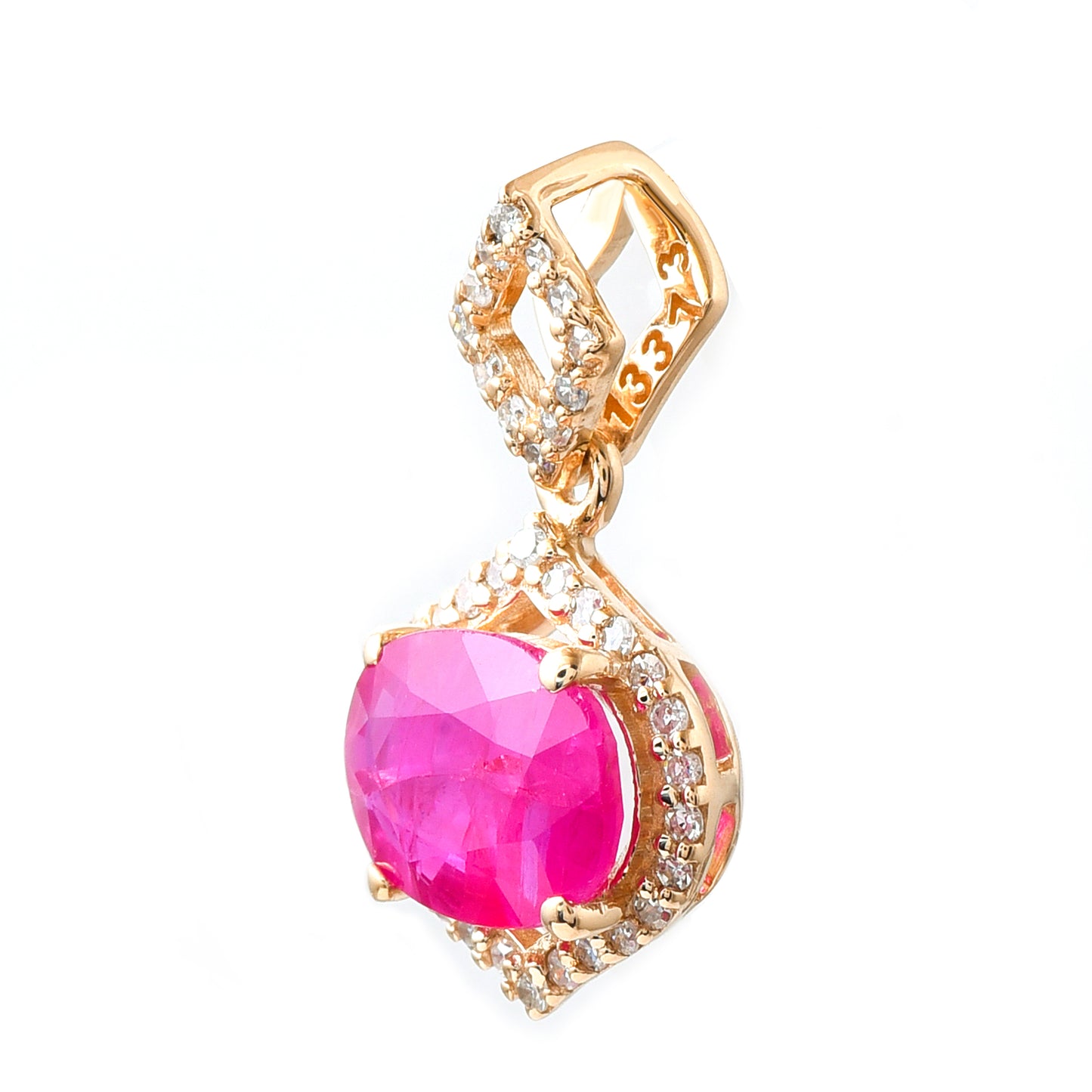1.46 Ct Oval Ruby 14K Gold Pendant