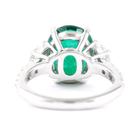 6.95 Ct Oval Emerald 950 Platinum Ring