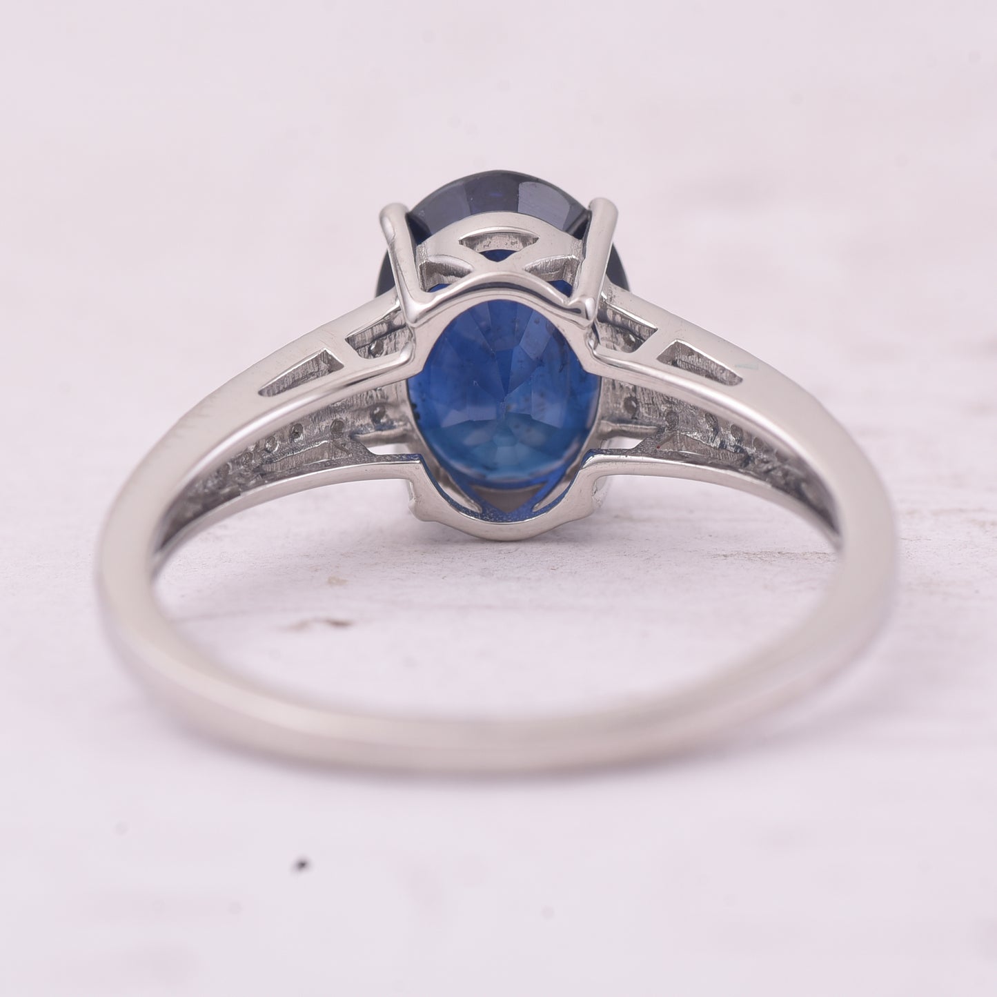 2.82 Ct Oval Mixed Cut Natural Sapphire 950 Platinum Ring