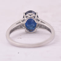 2.82 Ct Oval Mixed Cut Natural Sapphire 950 Platinum Ring