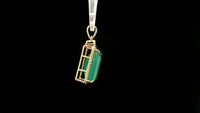 7.13 Ct Octagon Natural Emerald 14K Gold Pendant