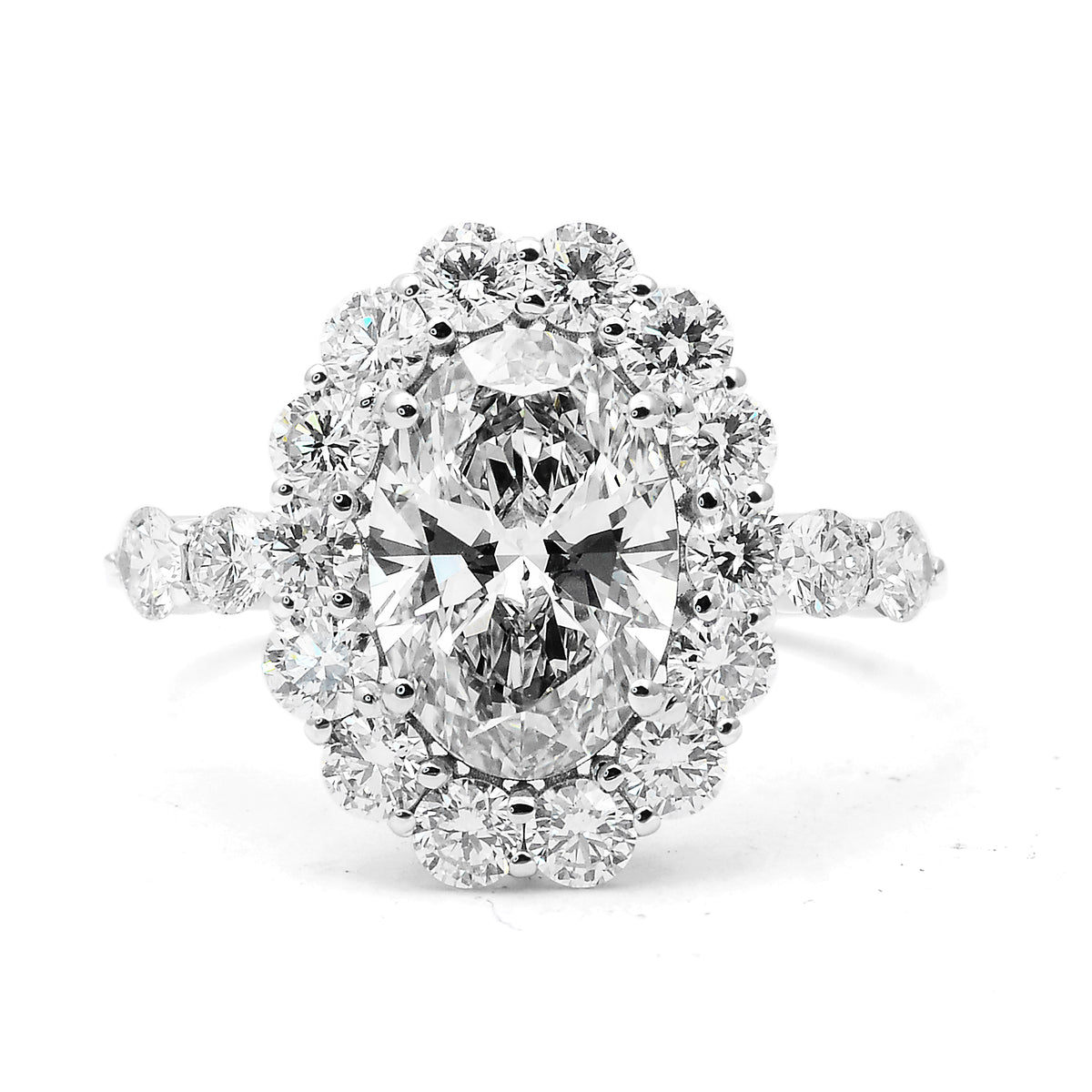 3.17 Carats Lab Grown Diamond 14K Gold Ring
