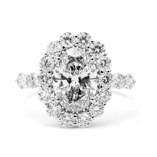 3.17 Carats Lab Grown Diamond 14K Gold Ring