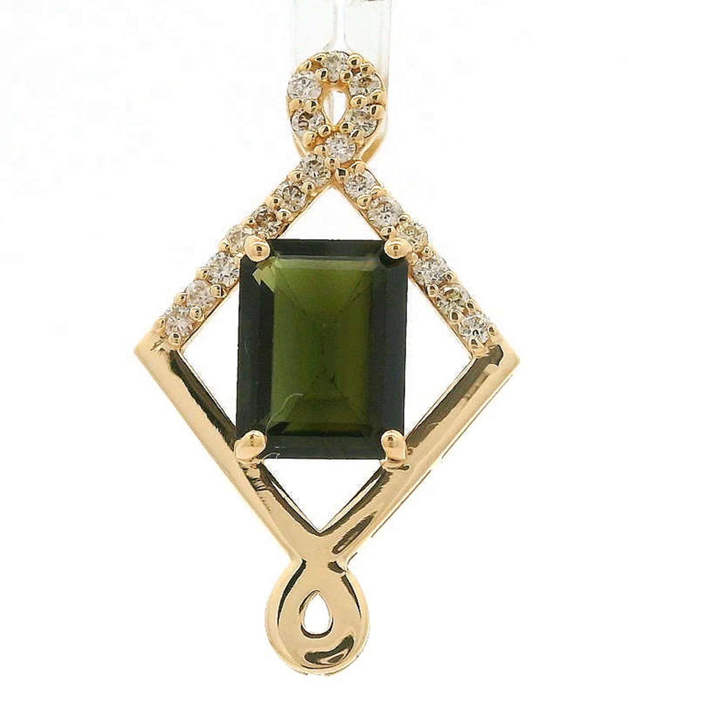 1.58 Ct Octagon Tourmaline 14K Gold Pendant