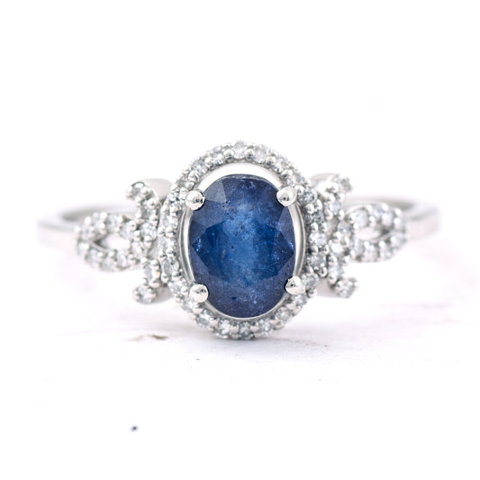 1.43 Ct Oval Mixed Cut Natural Sapphire 950 Platinum Ring