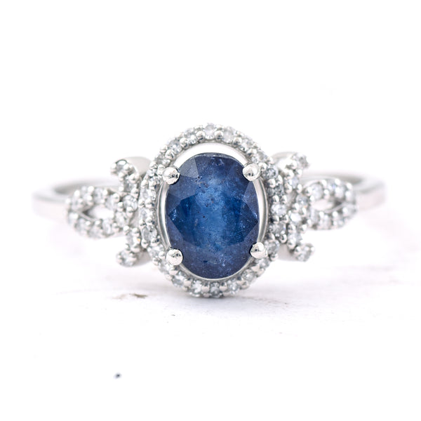 1.43 Ct Oval Mixed Cut Natural Sapphire 950 Platinum Ring