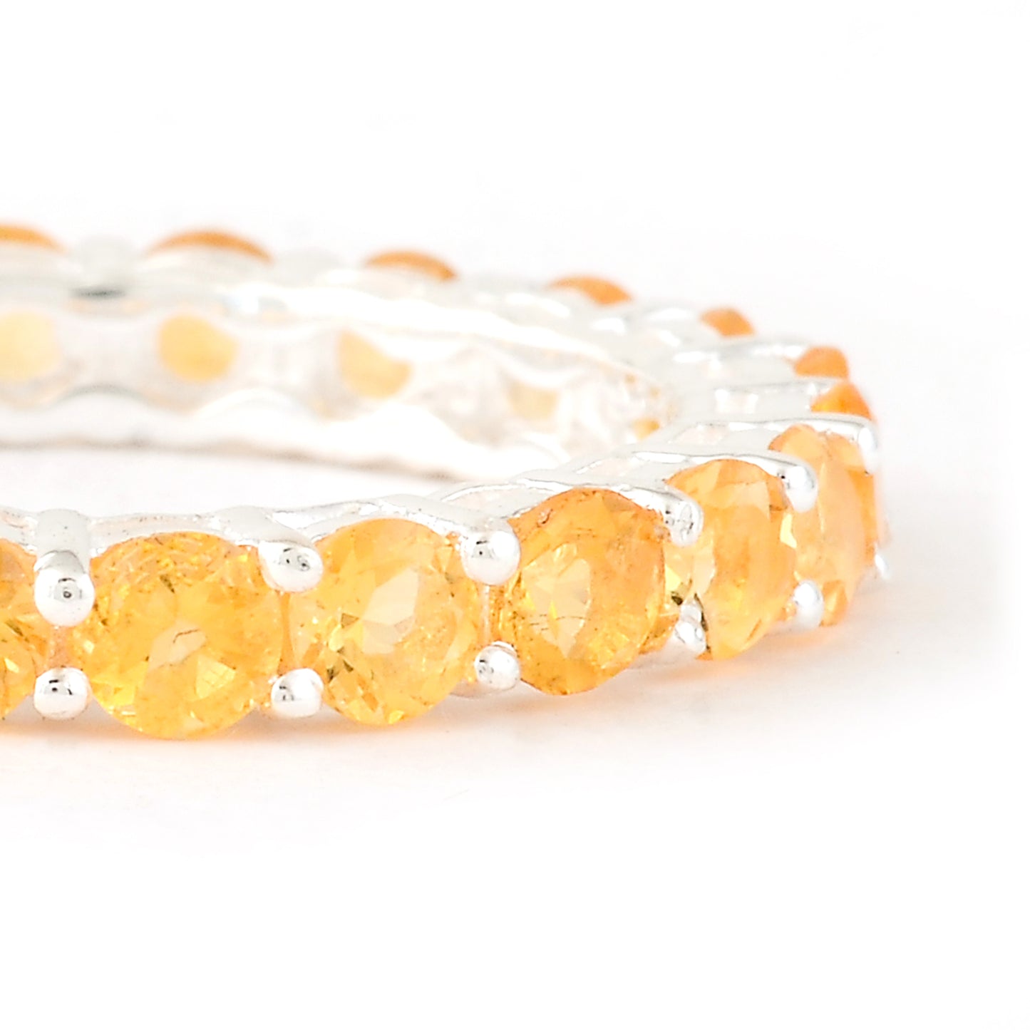 2.19 Ct Round Citrine 925 Sterling Silver Ring
