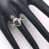 2.57 Ct Oval Mixed Cut Natural Green Sapphire 950 Platinum Ring