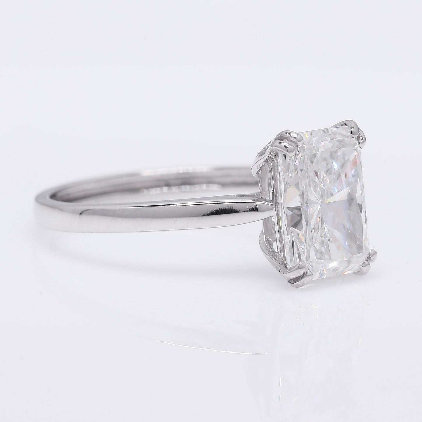2.38 Ct Cut Cornered Rectangular Modified Brilliant Lab Grown Diamond 950 Platinum Ring