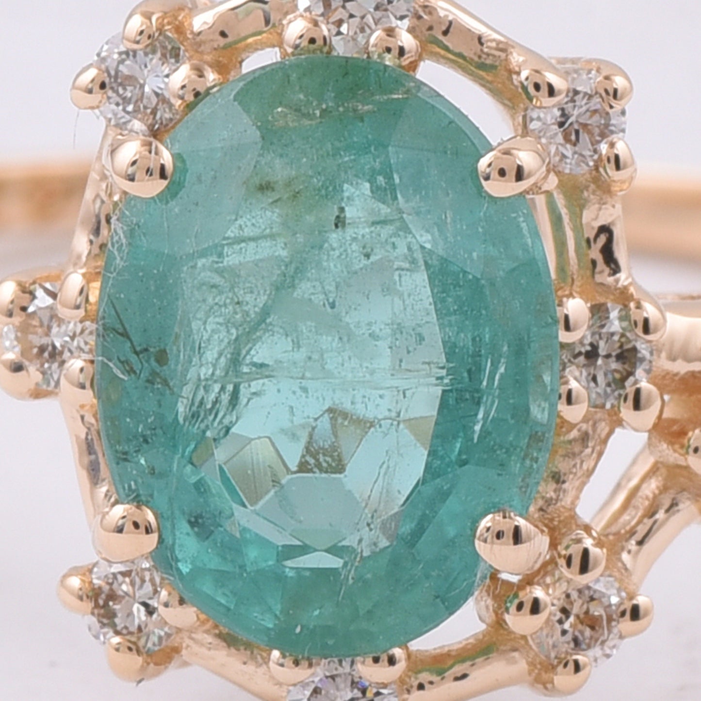 1.29 Ct Oval Natural Emerald 14K Gold Ring