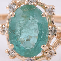 1.29 Ct Oval Natural Emerald 14K Gold Ring