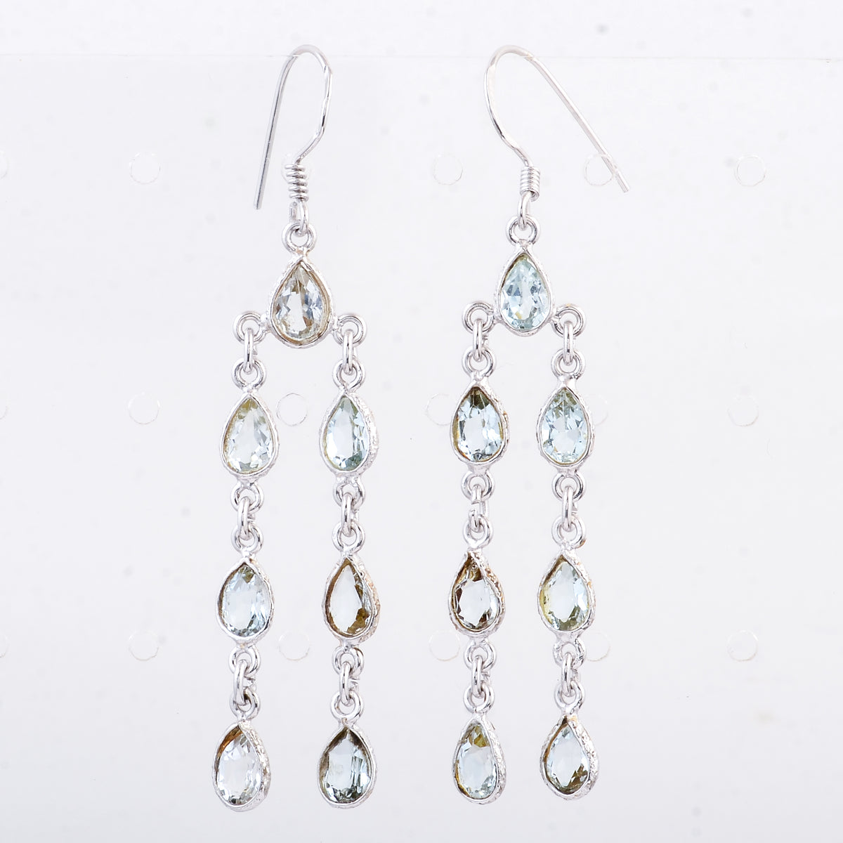 9.45 Ct Blue Topaz 925 Sterling Silver Earrings