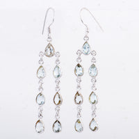 9.45 Ct Blue Topaz 925 Sterling Silver Earrings