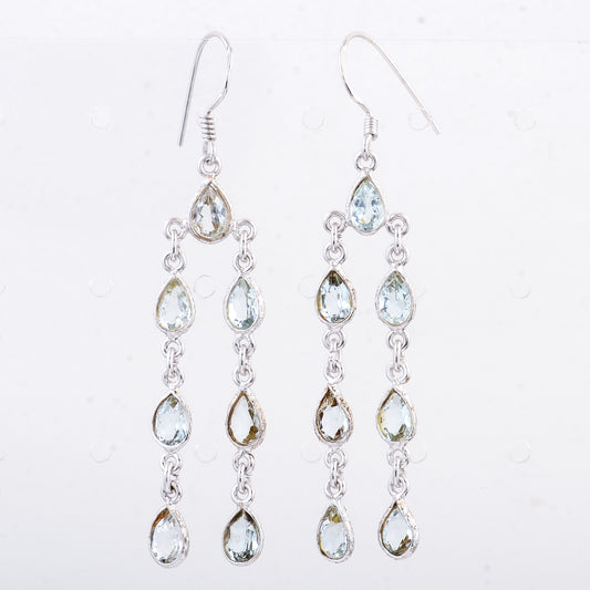 9.45 Ct Blue Topaz 925 Sterling Silver Earrings