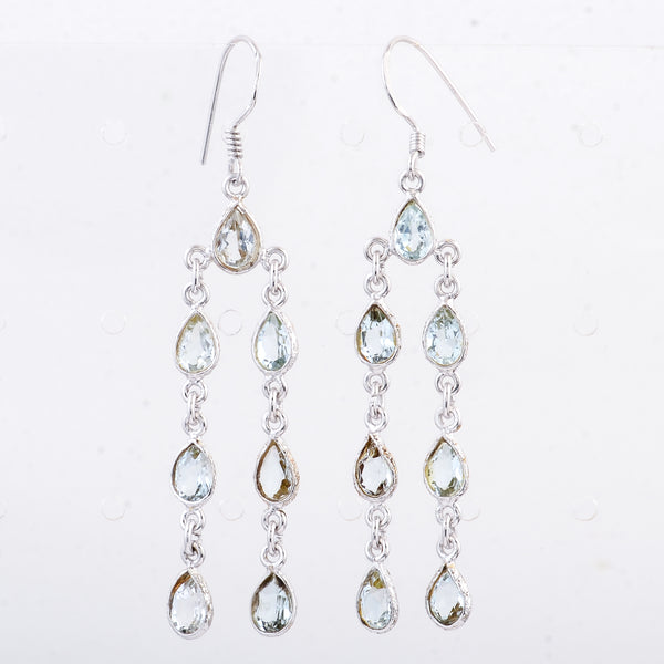 9.45 Ct Blue Topaz 925 Sterling Silver Earrings