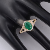 1.50 Ct Oval Emerald 9K Gold Ring