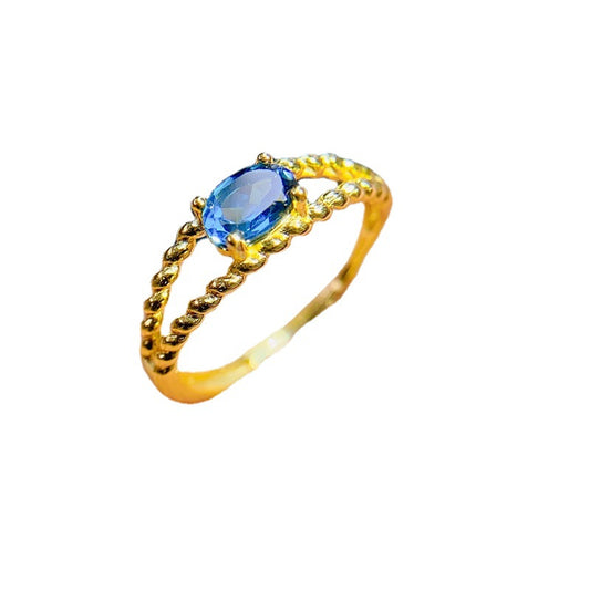 Blue Topaz 925 Sterling Silver Ring