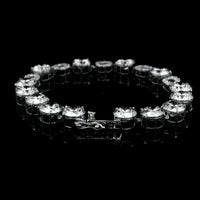 26.04 Ct Round Lab Grown Diamond 14K Gold Bracelet