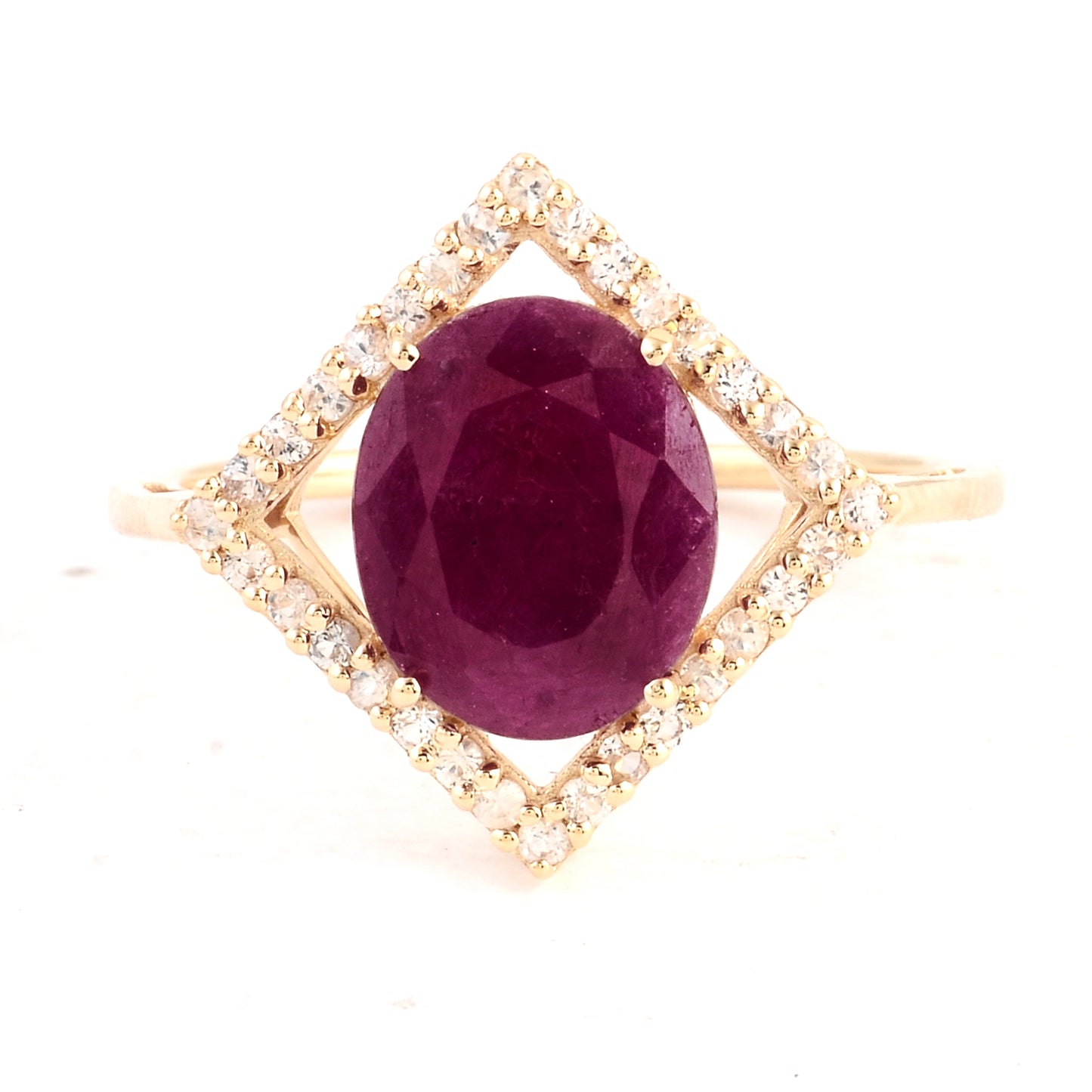 2.49 Ct Oval Ruby 14K Gold Ring