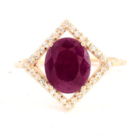 2.49 Ct Oval Ruby 14K Gold Ring