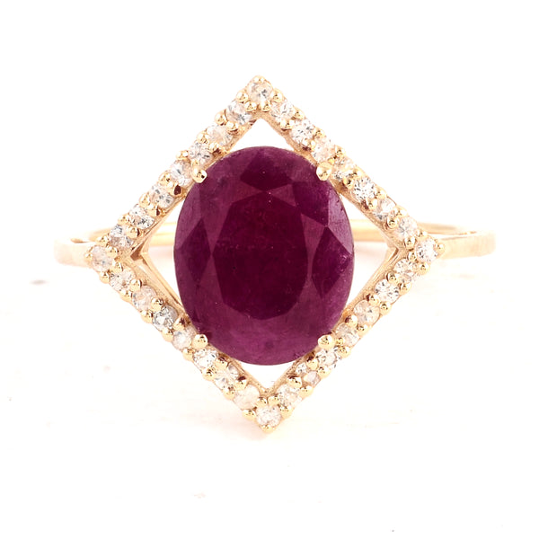 2.49 Ct Oval Ruby 14K Gold Ring