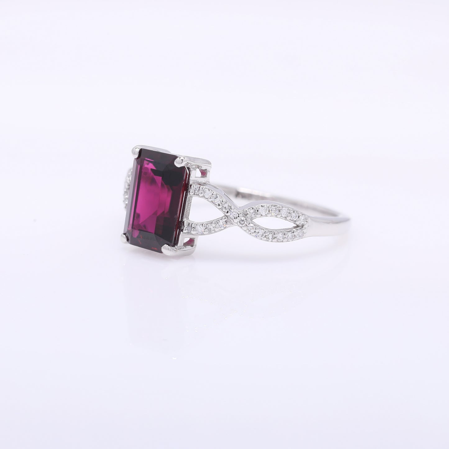 1.88 Ct Octagon Step Cut Natural Pink Tourmaline 950 Platinum Ring