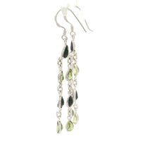 11.40 Ct Peridot, Sapphire 925 Sterling Silver Earrings