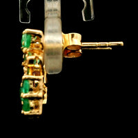 1.49 Ct Round Emerald 14K Gold Earrings