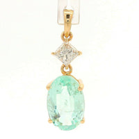 2.76 Ct Oval Emerald 14K Gold Pendant