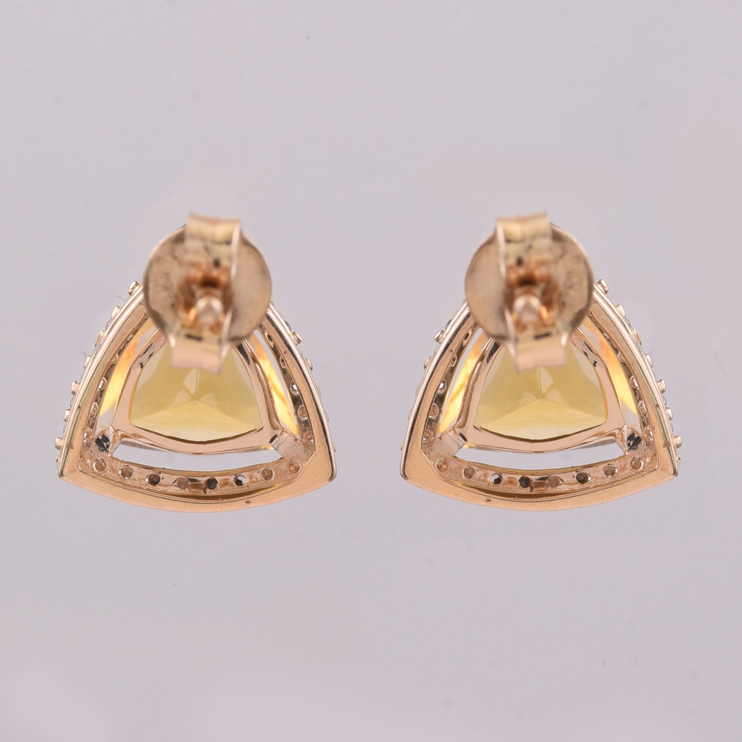 1.57 Ct Triangle Mixed Cut Natural Fire Opal 14K Gold Earrings