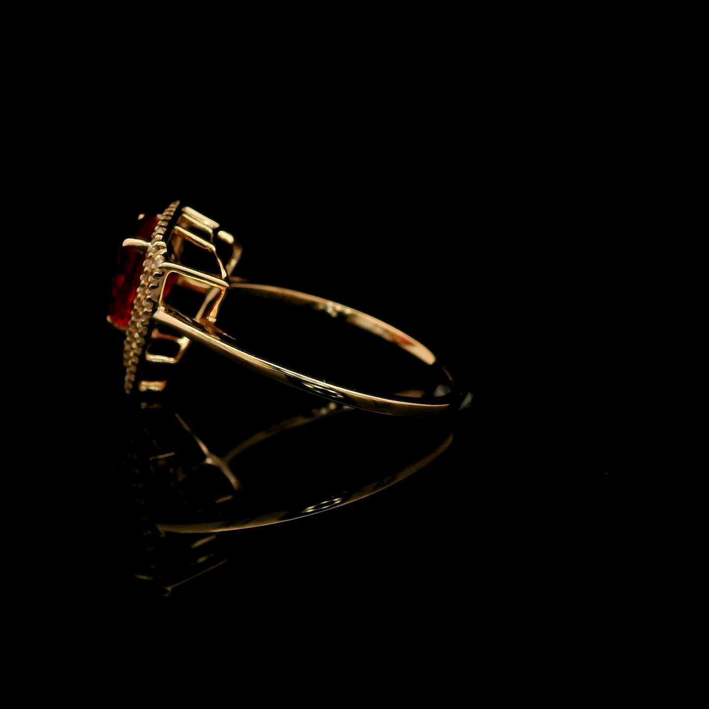 2.09 Ct Triangular Mixed Cut Lab Grown Ruby 14K Gold Ring