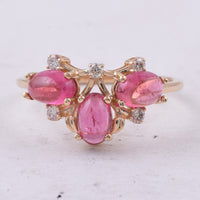 1.86 Ct Oval Natural Pink Tourmaline 14K Gold Ring