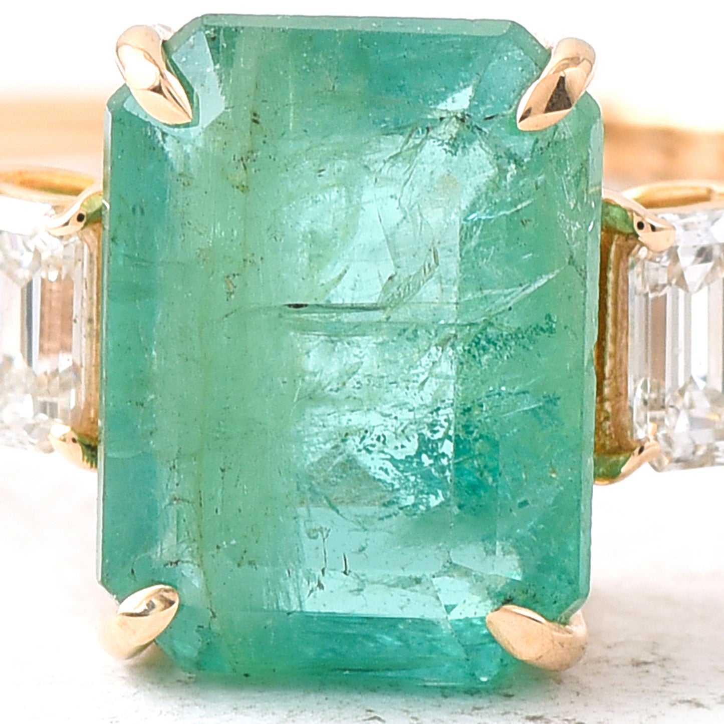 2.58 Ct Octagon Emerald 14K Gold Ring