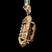 15.40 Ct Cushion Kunzite 14K Gold Pendant