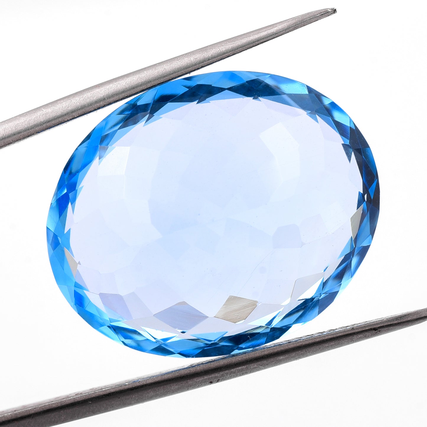 37.48 Natural Blue Topaz Oval Mixed Cut Gemstone