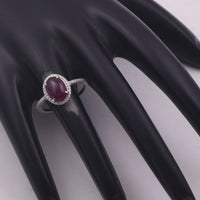 2.11 Ct Oval Cabochon Cut Natural Rubellite 950 Platinum Ring