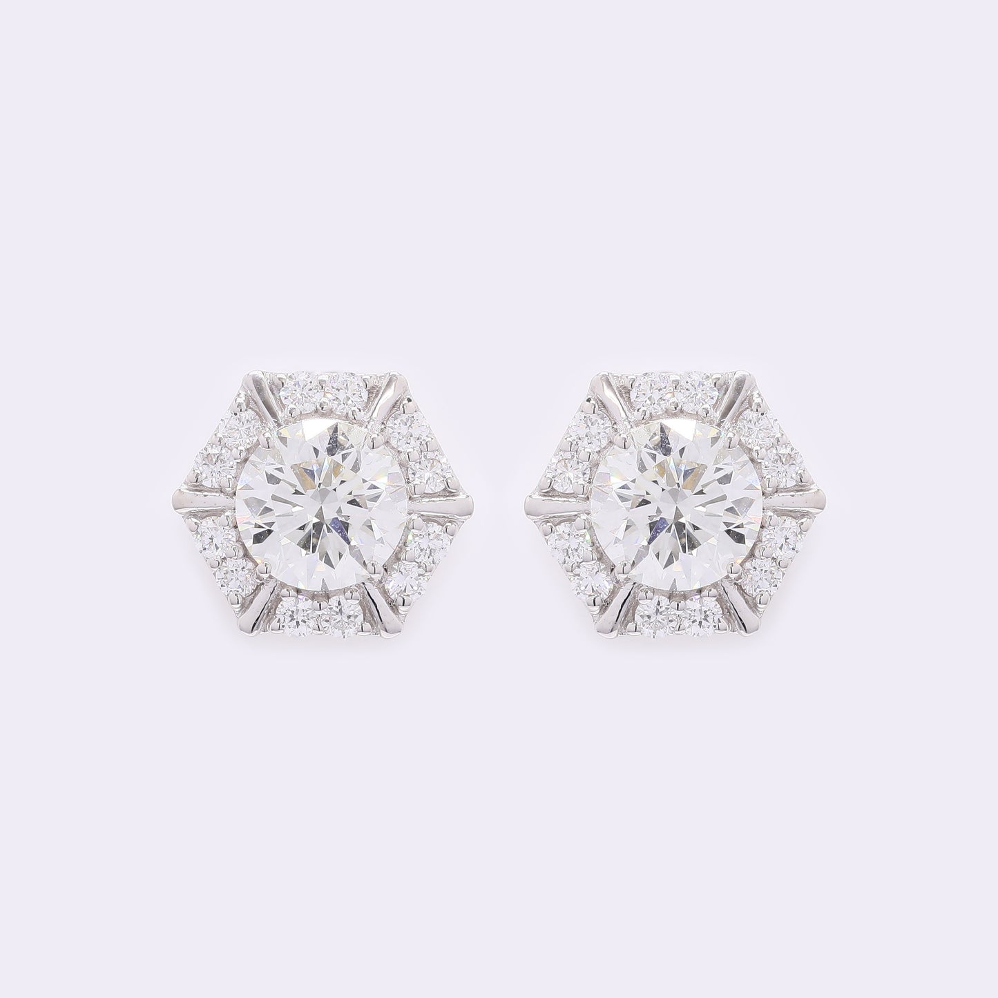 3.85 Carats Lab Grown Diamond 14K Gold Earrings