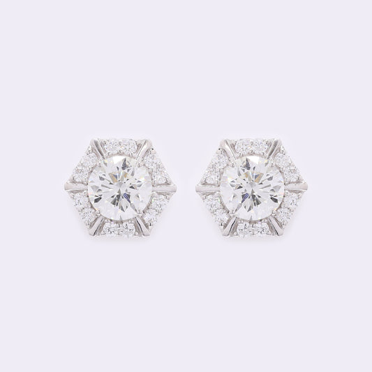 3.85 Carats Lab Grown Diamond 14K Gold Earrings