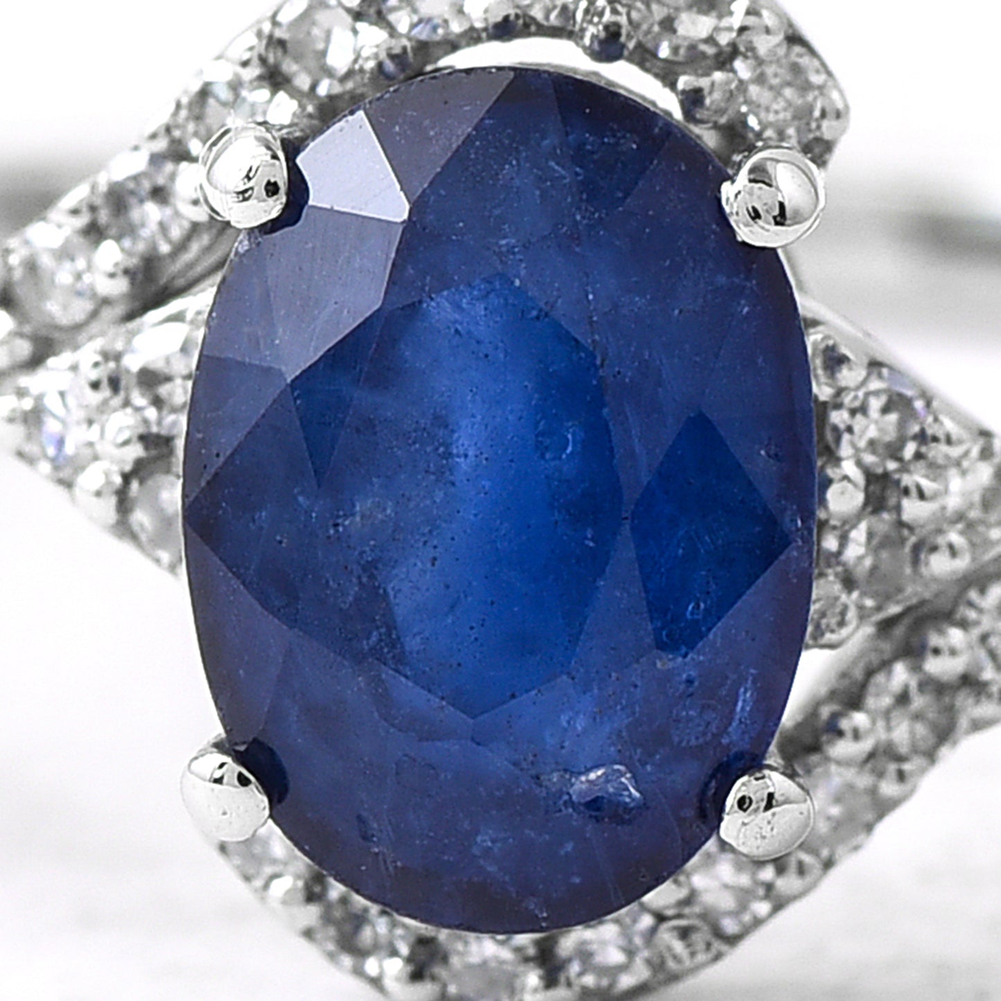 1.47 Ct Oval Sapphire 950 Platinum Ring