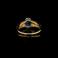 2.55 Ct Oval Mixed Cut Natural Sapphire 14K Gold Ring