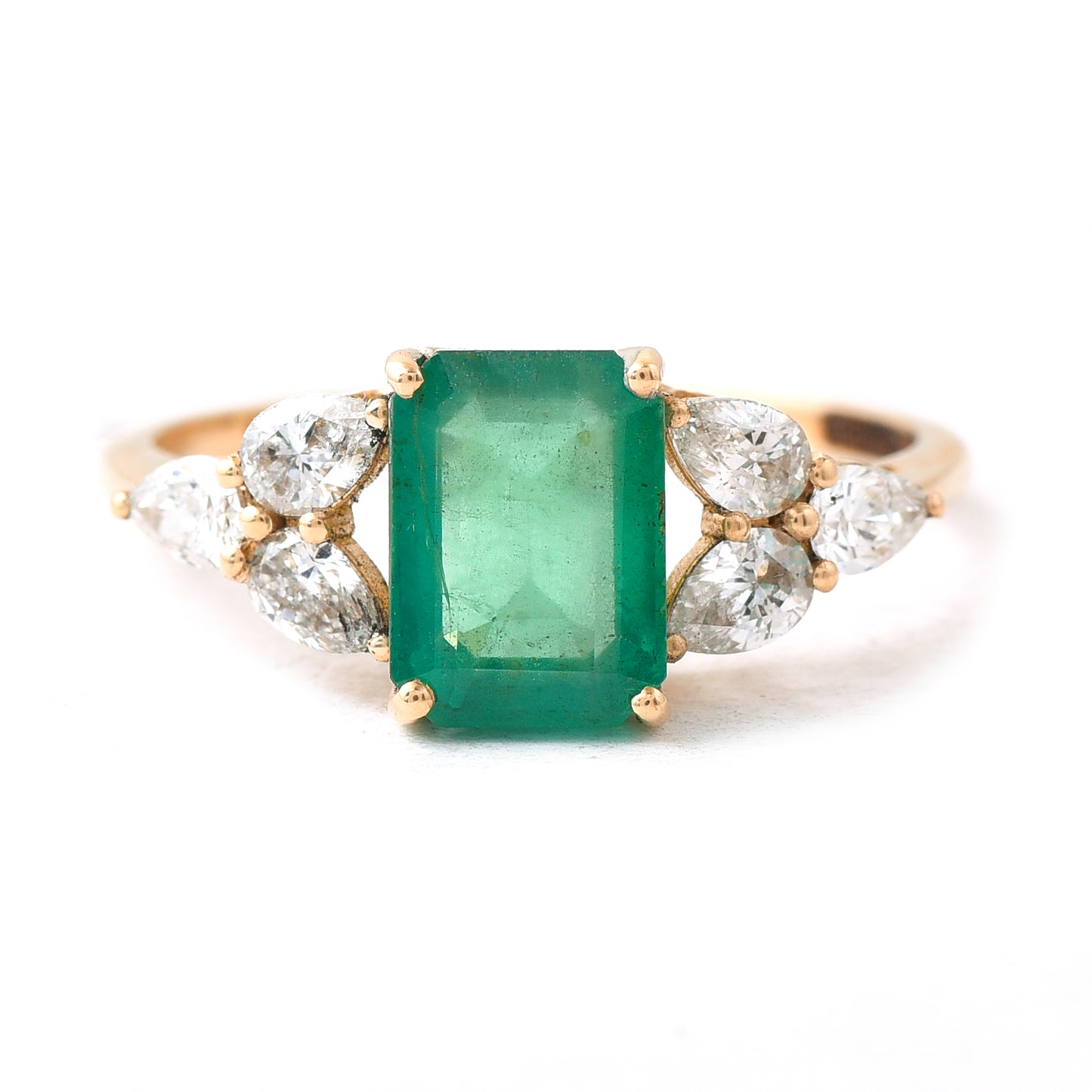 2.20 Ct Octagon Emerald 14K Gold Ring