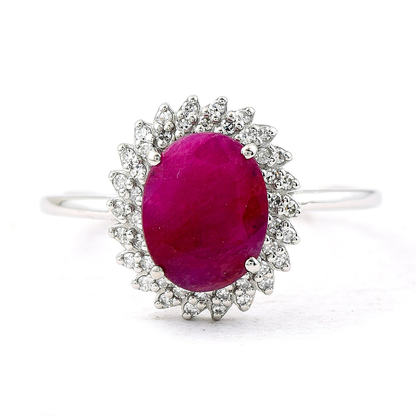 1.58 Ct Oval Mixed Cut Natural Ruby 950 Platinum Ring