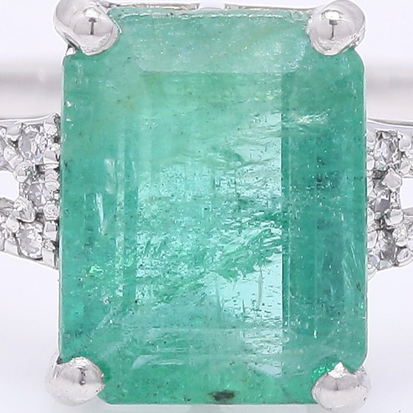 2.19 Ct Octagon Step Cut Natural Emerald 950 Platinum Ring