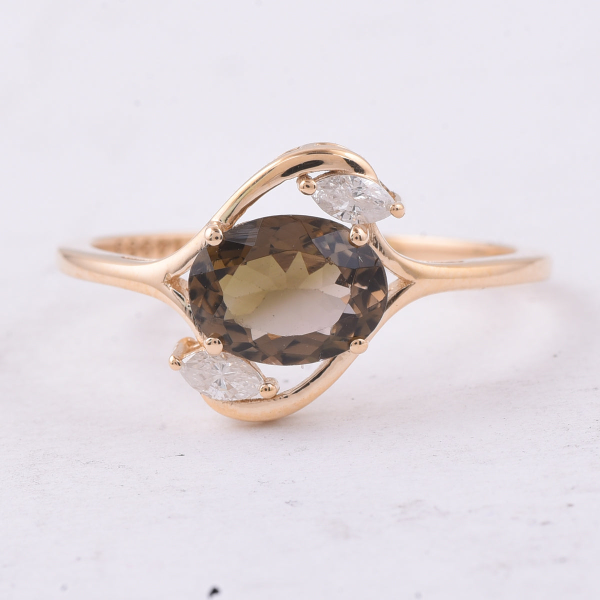 1.03 Ct Oval Natural Tourmaline 14K Gold Ring