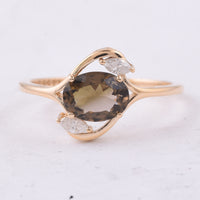 1.03 Ct Oval Natural Tourmaline 14K Gold Ring