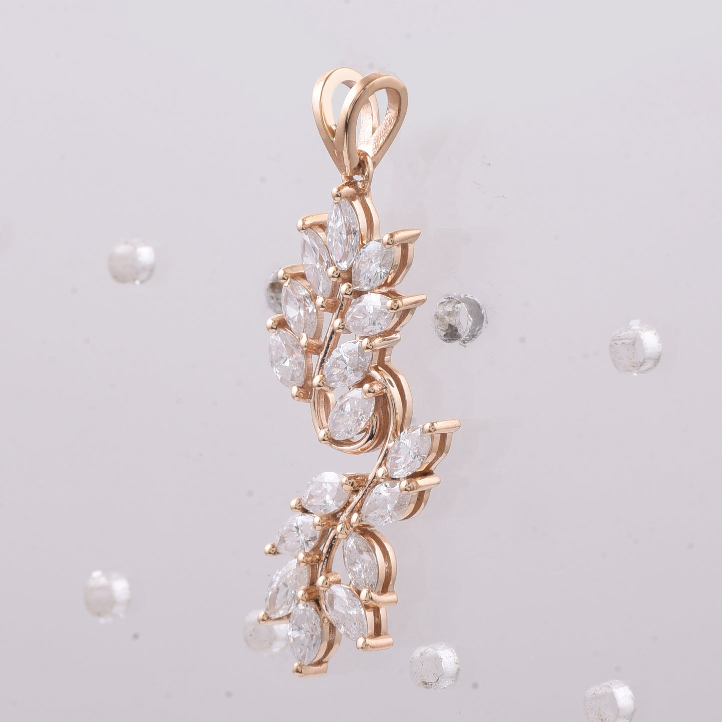 1.07 Ct Marquise Natural Diamond 14K Gold Pendant