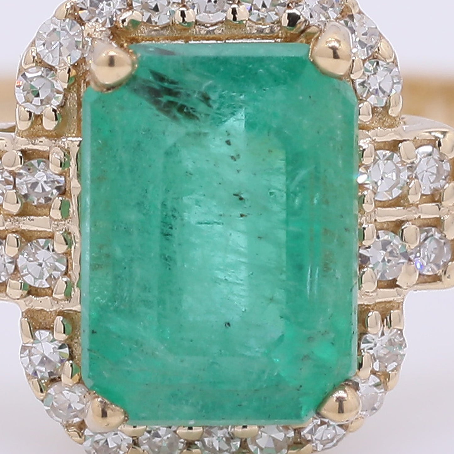 1.17 Ct Octagon Step Cut Natural Emerald 14K Gold Ring